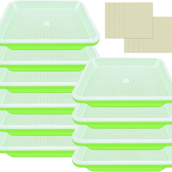 10 Pack Green Seed Sprouter Trays- Soil-Free Cultivation Germination Tray, BPA F - Picture 8 of 8